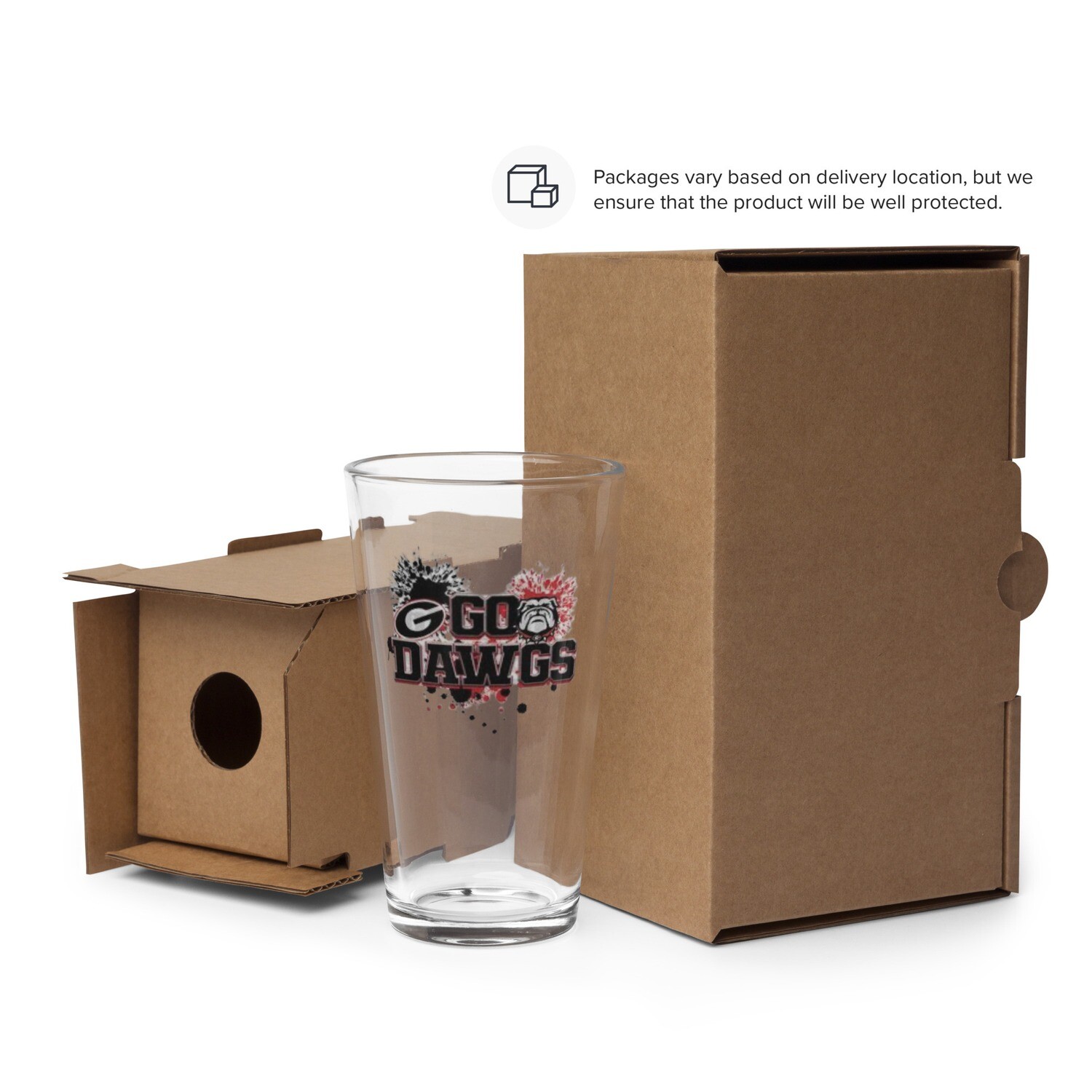 UGA Shaker pint glass