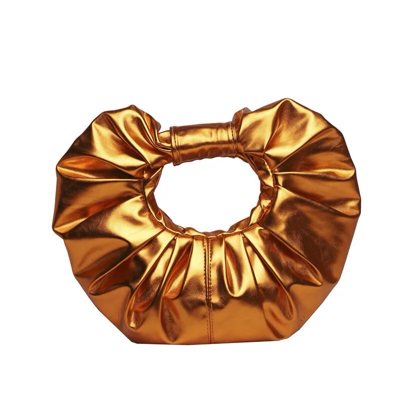 Tangerine Metallic Handbag