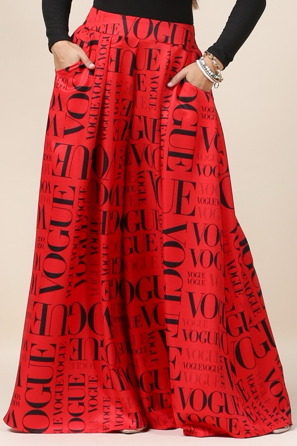 Strawberry Red Vogue Palazzos