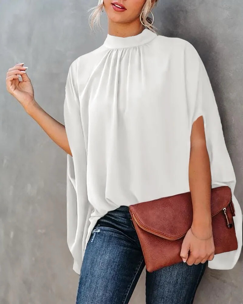 White Butterfly Sleeve Blouse