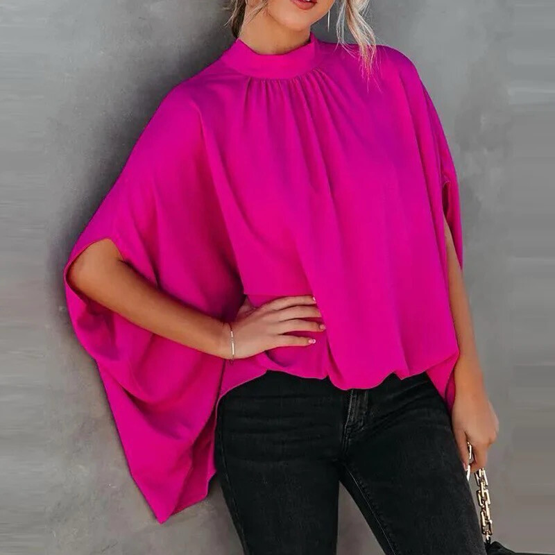 Dark Butterfly Sleeve Blouse