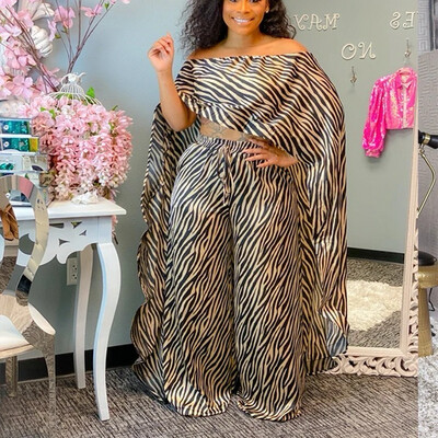 Off the Shoulder Zebra Cape Set