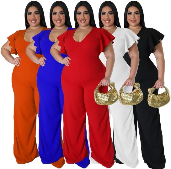 White Flutter Sleeve Jumpsuit