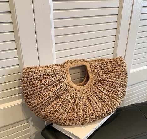 Tan Straw Handbag
