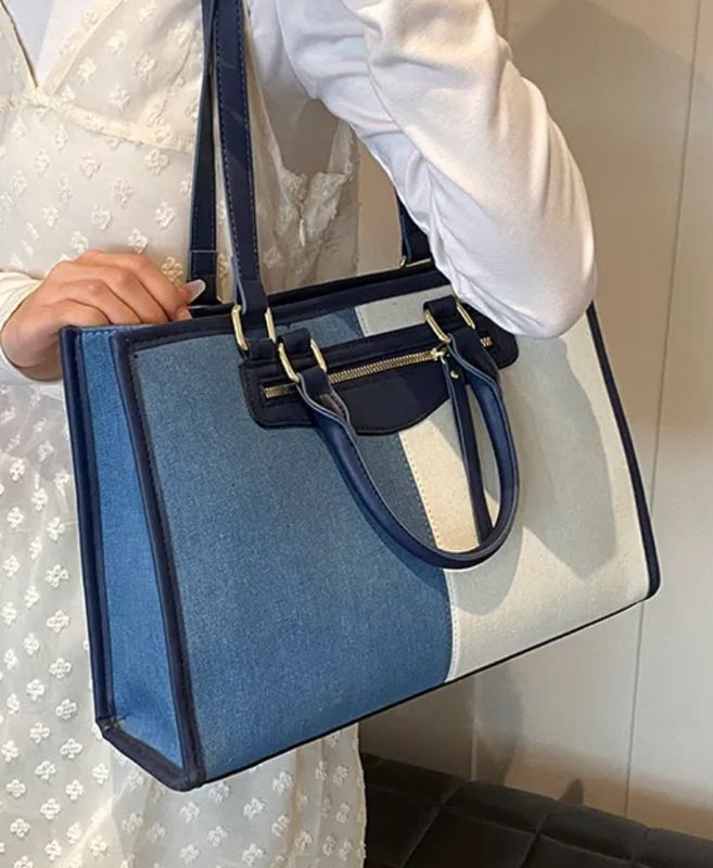 White Denim Tote