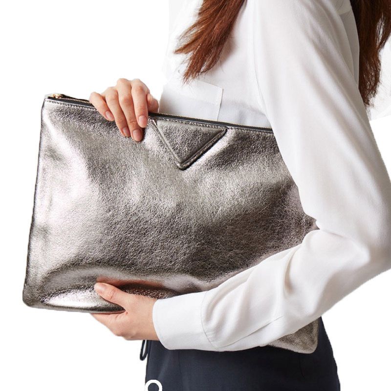 Pewter Frost Oversized Clutch