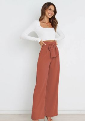 Pastel Copper Belted Trousers