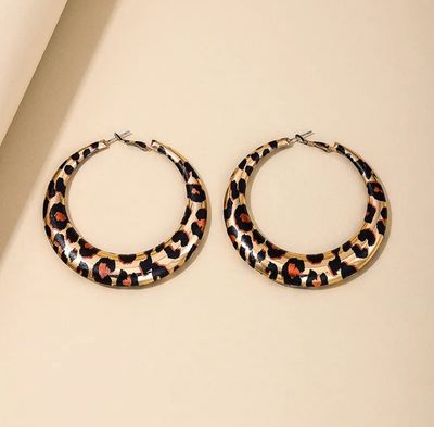 Leopard Gold Hoops