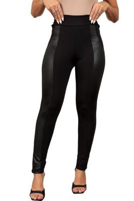 Knit Leather Leggings