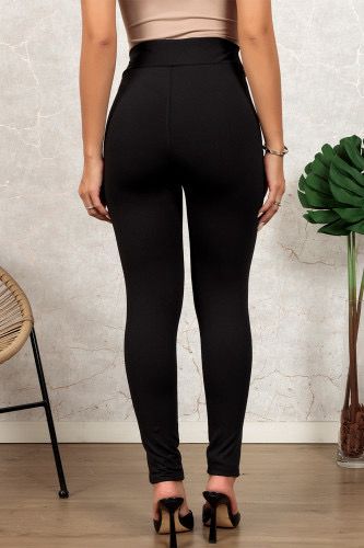 Knit Leather Leggings