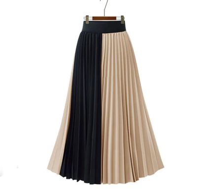 Coffee And Cream Midi Pleated Skirt (one size fits most)