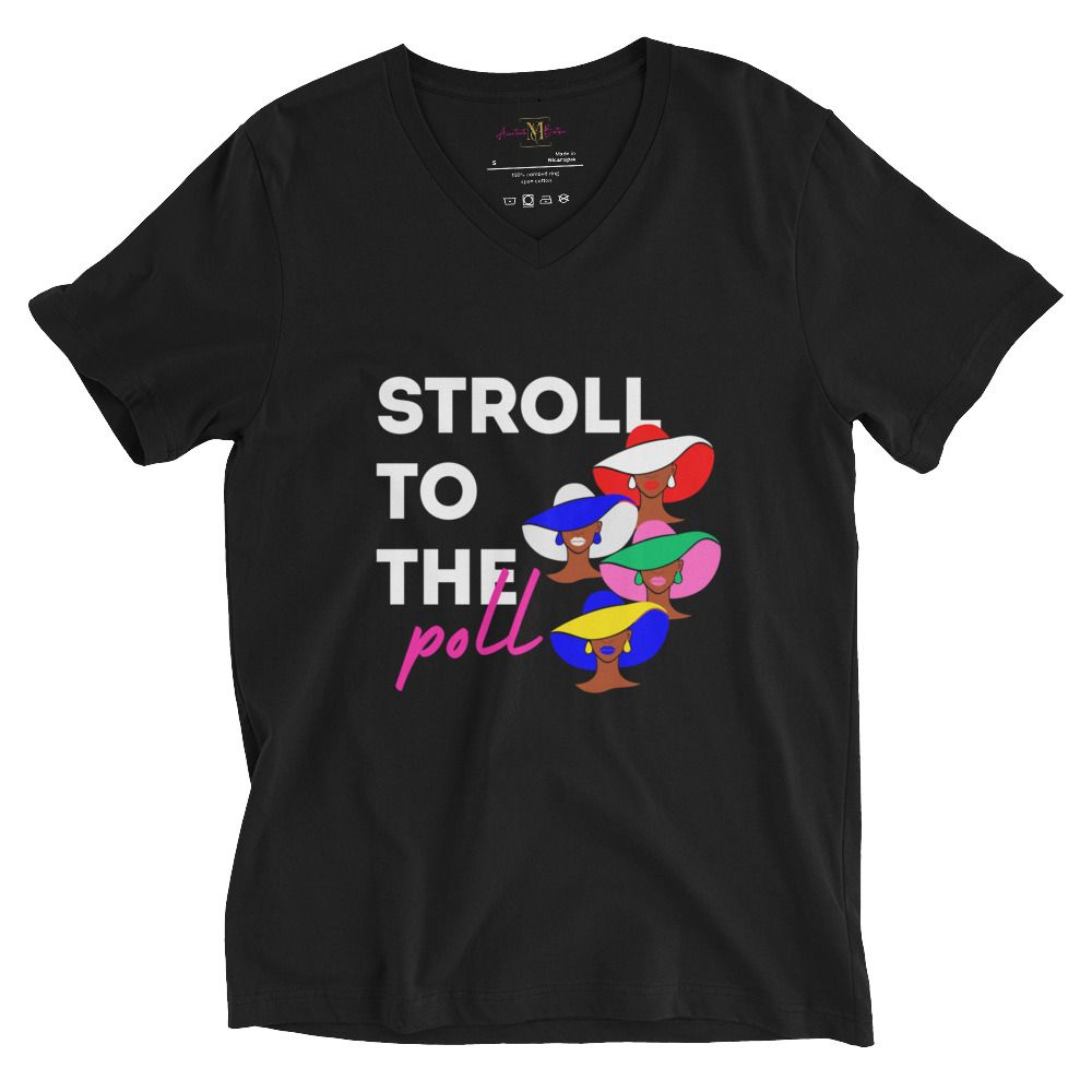 Stroll to the Poll Unisex Short Sleeve V-Neck T-Shirt