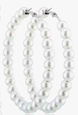 Large Pearl Hoops