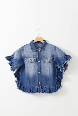 Ruffle Denim Jacket