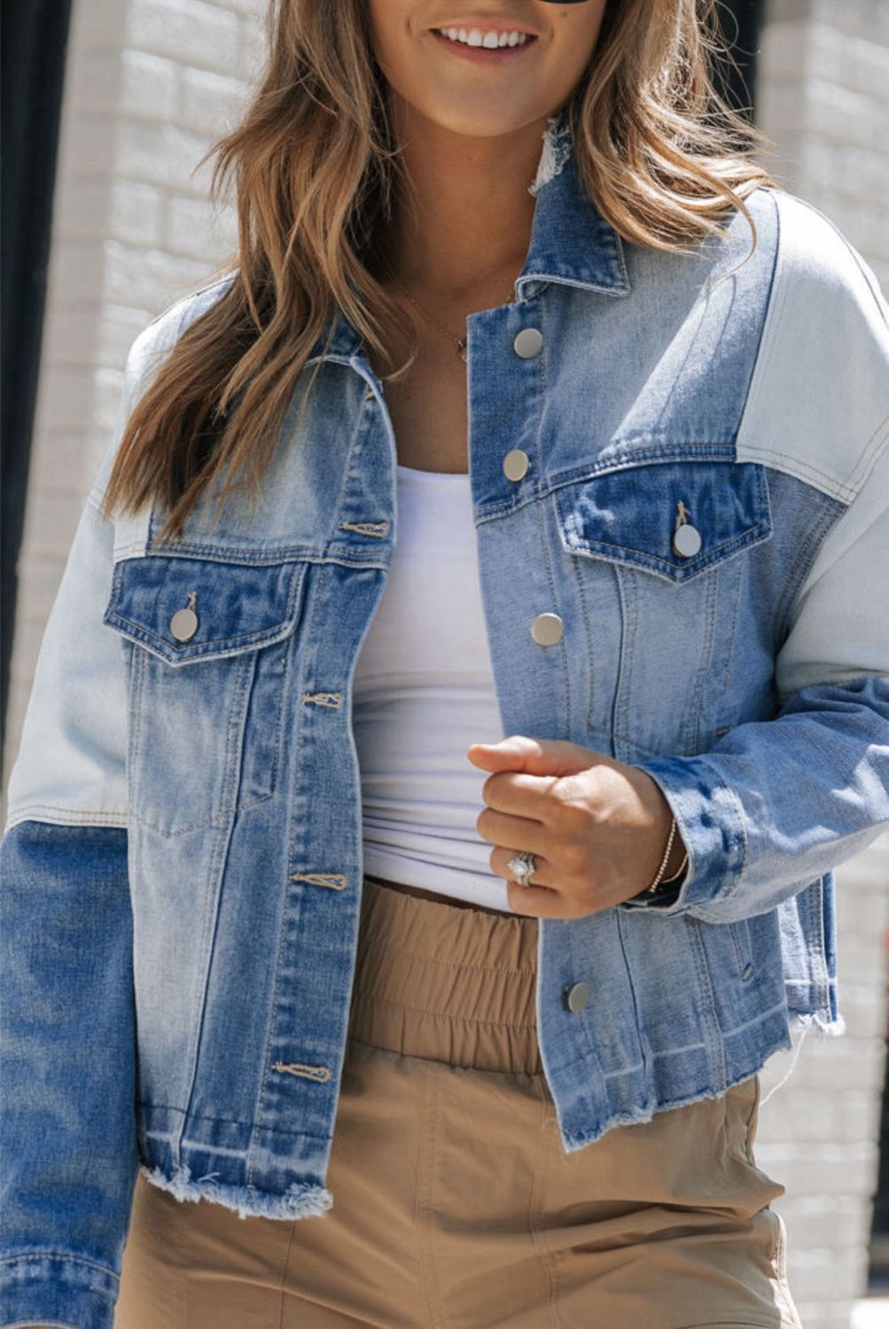 Color Block Denim Jacket