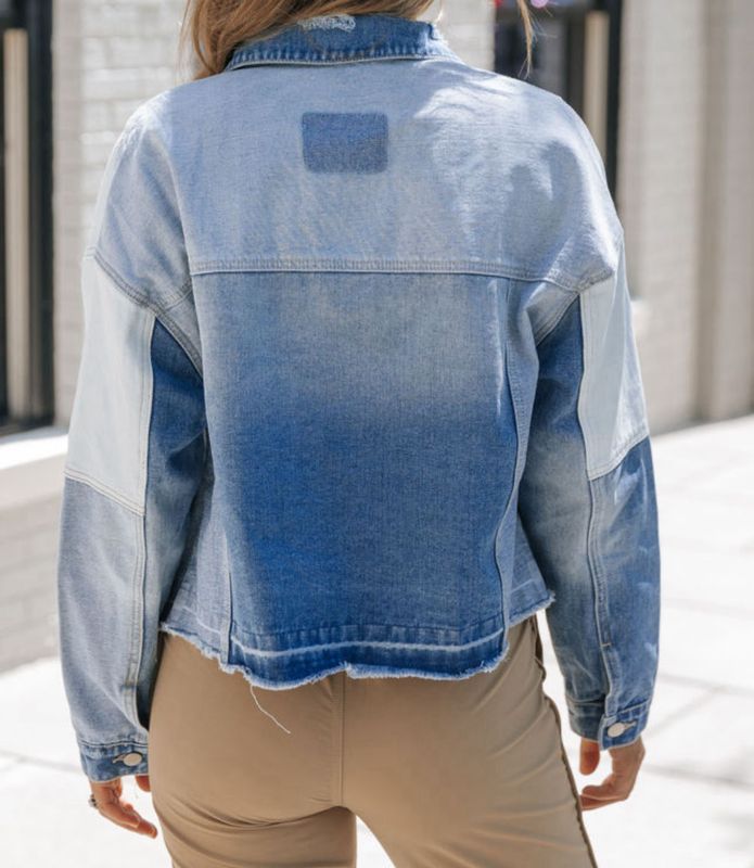Color Block Denim Jacket
