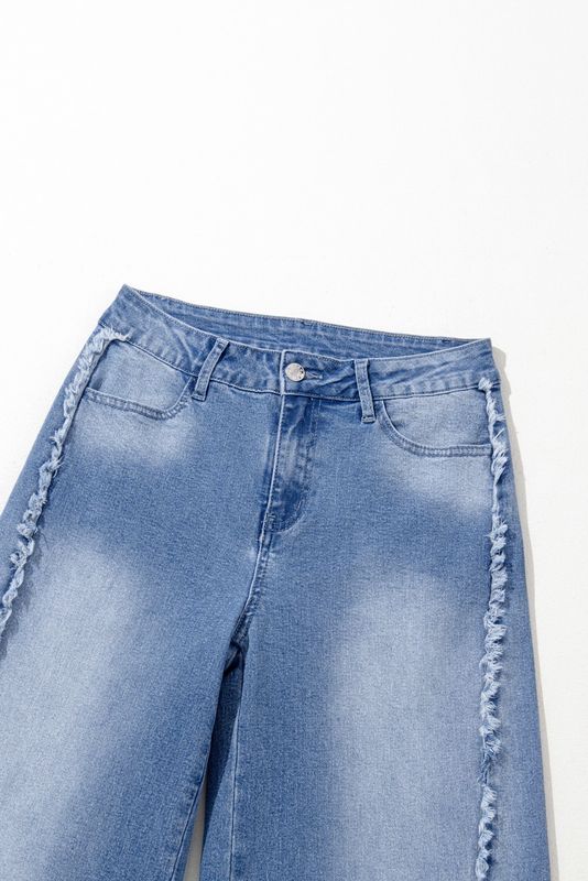 Frayed Wide-legged Denim