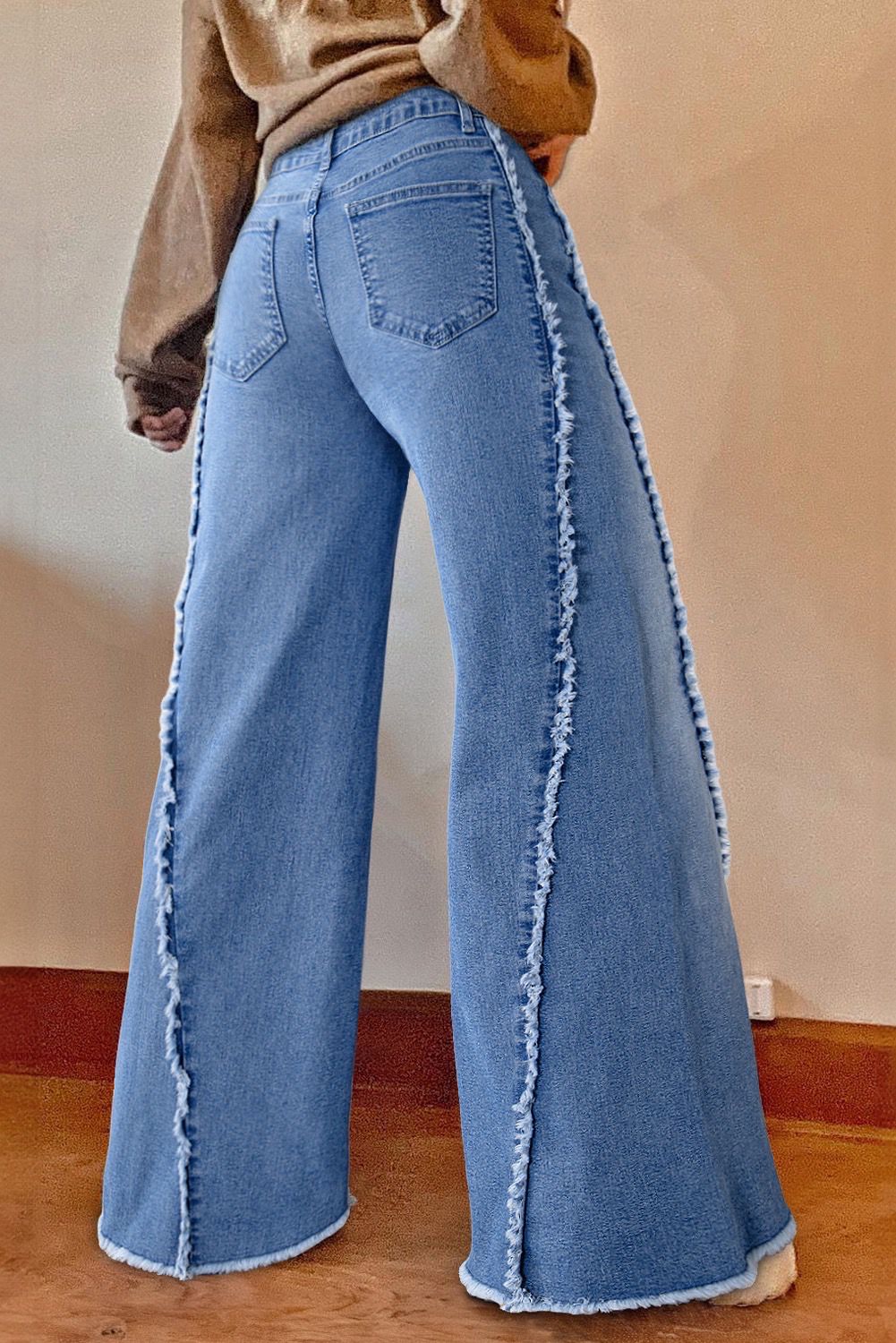 Frayed Wide-legged Denim