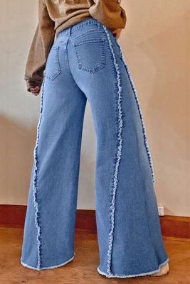 Frayed Wide-legged Denim
