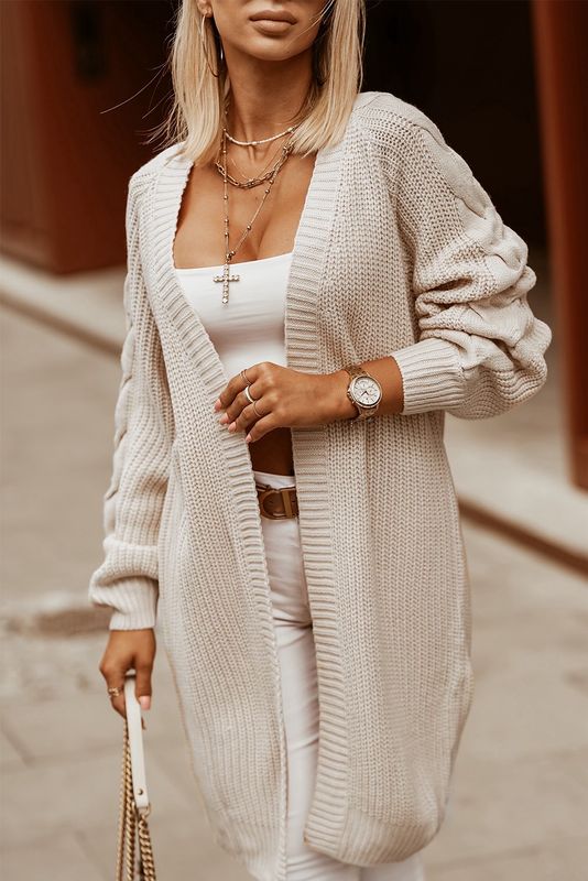 Cream in My Coffee Cable Knit Cardigan