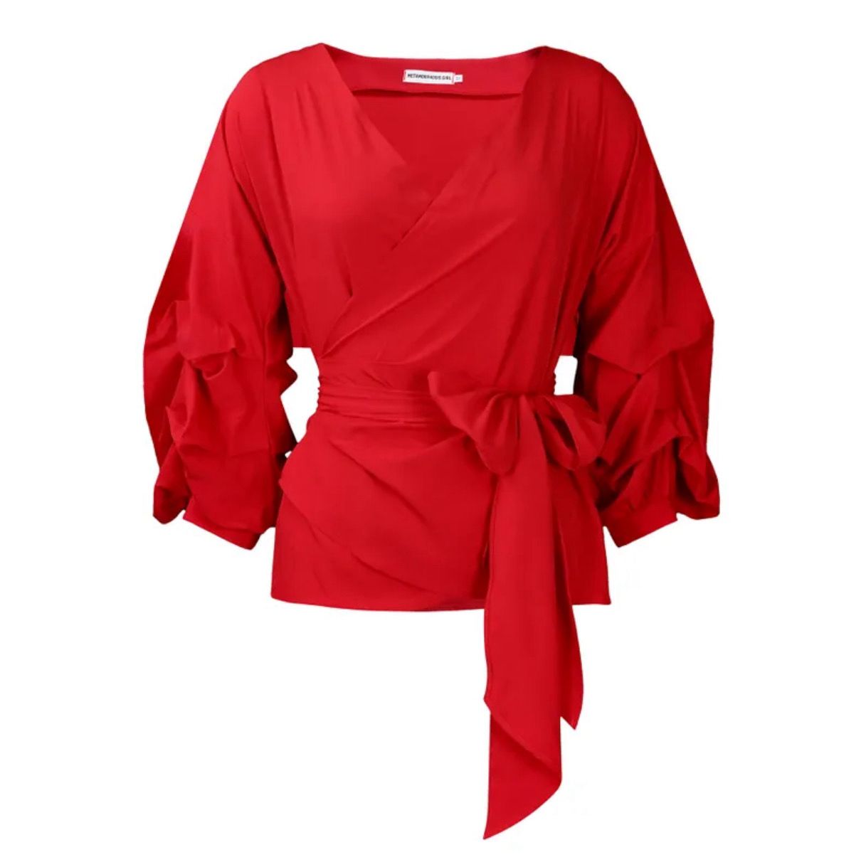 Red Wrap Blouse
