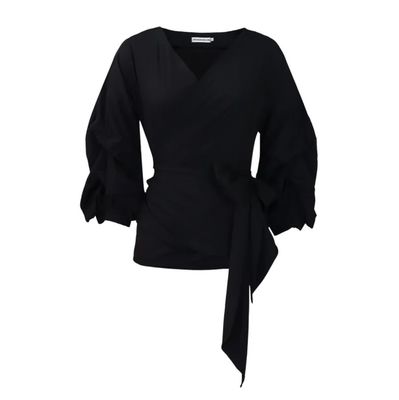 Elegant Wrap Blouse