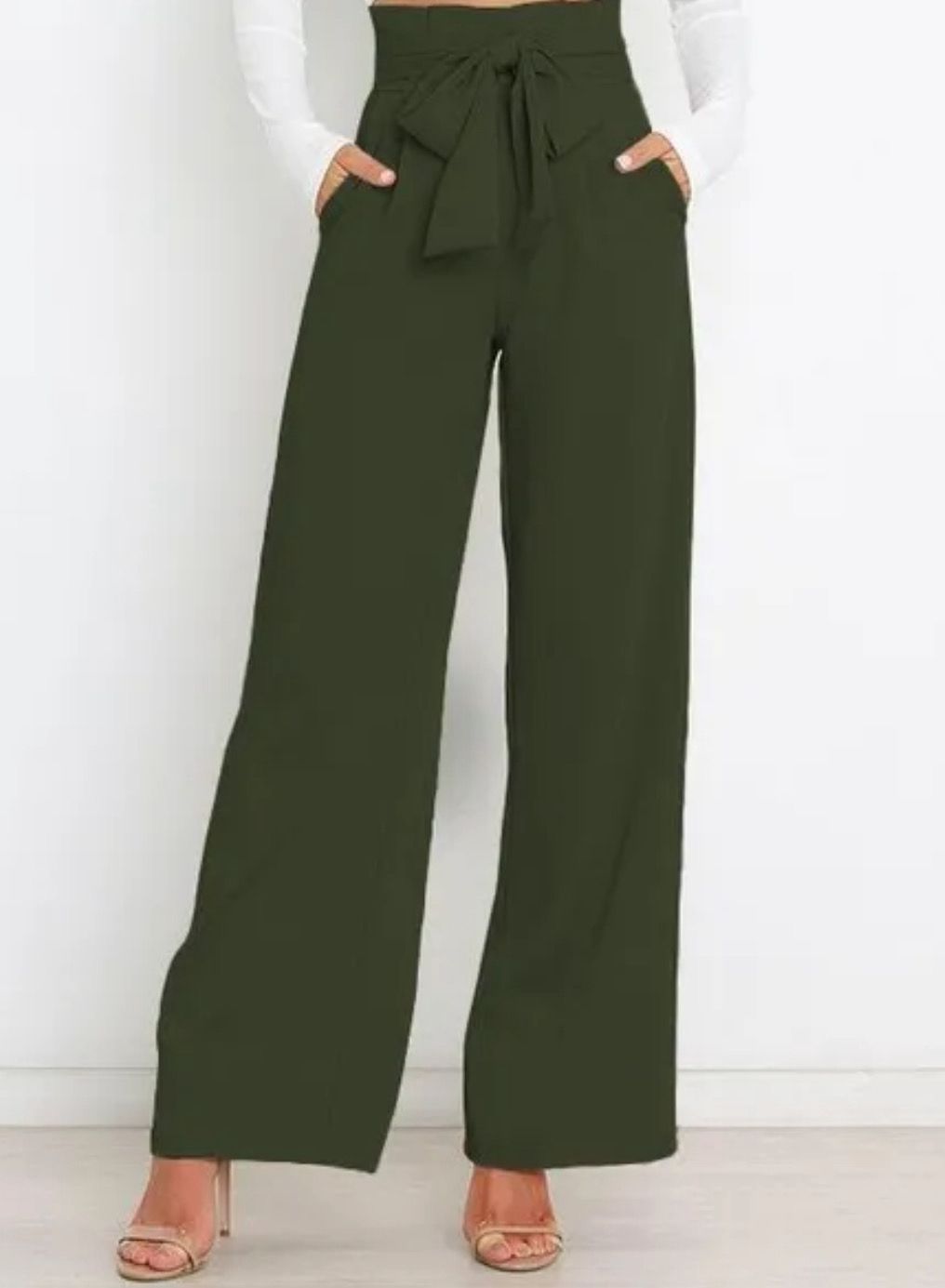 Olive Belted Trousers