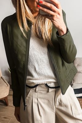 Olive Vegan Leather Jacket