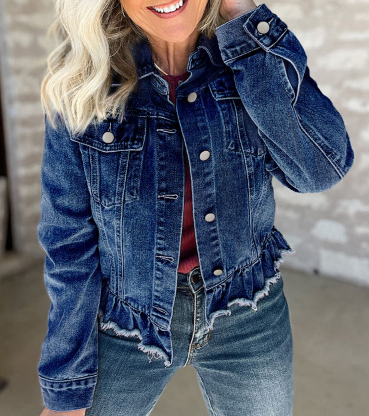 Ruffle Denim Jacket