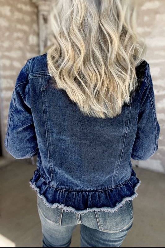 Ruffle Denim Jacket