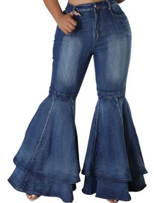 Dark Wash Ruffle Jeans