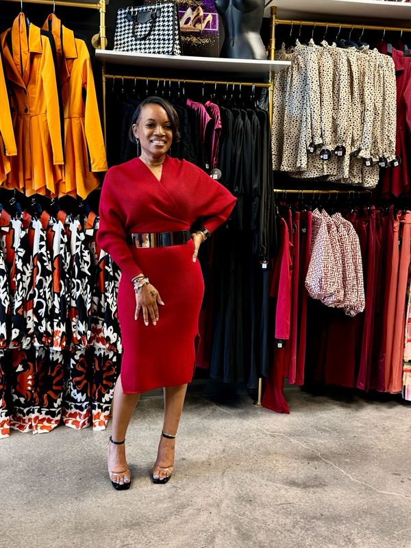 Diva in Fall Sweater Dress