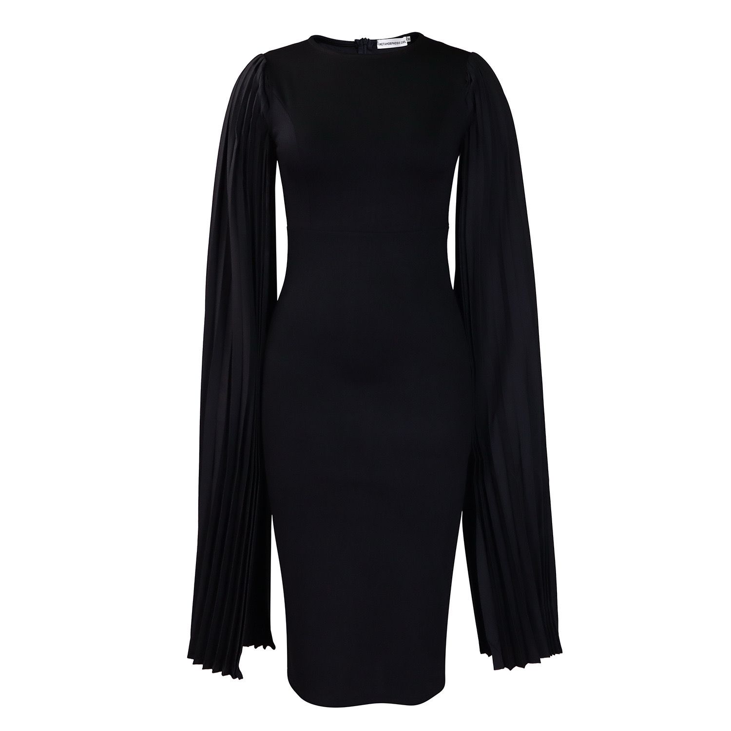 Dramatic Pleated Sleeve Midi