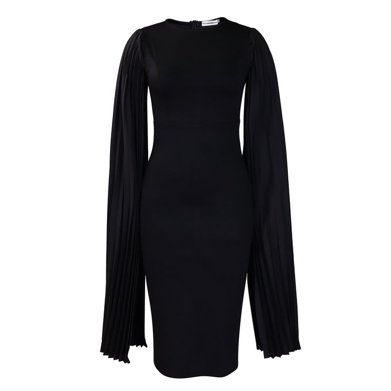 Dramatic Pleated Sleeve Midi