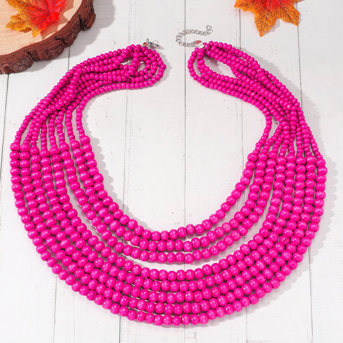 Accentuate Me Pink Bead Necklace