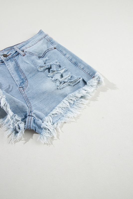 Distressed Denim Shorts