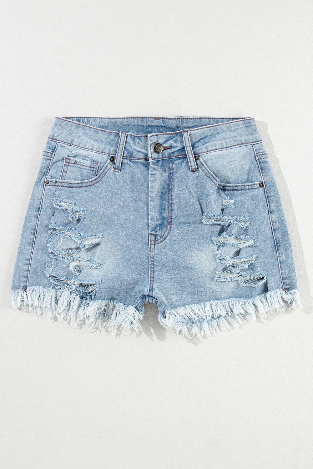 Distressed Denim Shorts