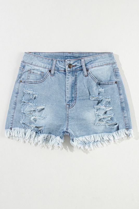 Distressed Denim Shorts