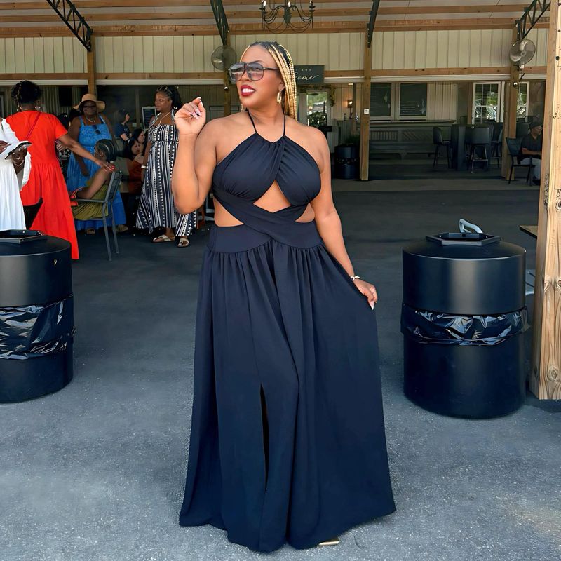 Peekaboo Black Maxi