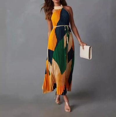Backless Pleated Dress