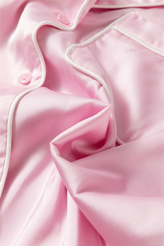 Peony Pink Satin Pajama Set