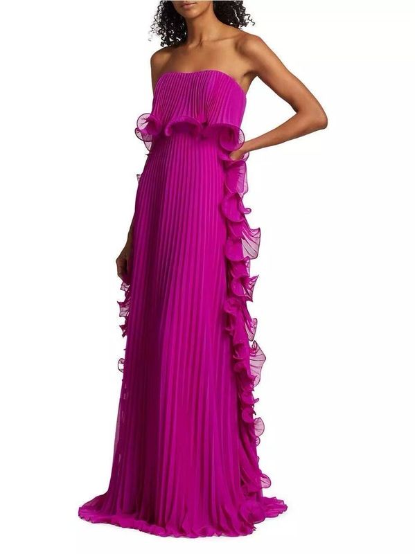Violet Purple Strapless Maxi