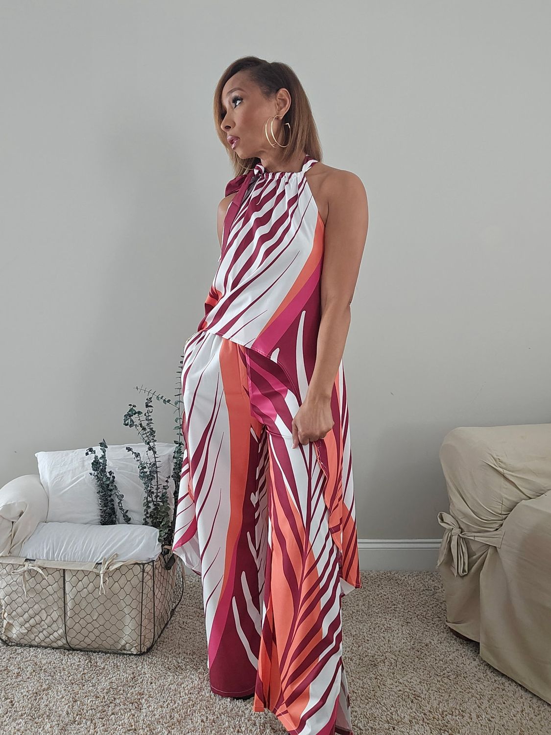 Orange Tropic Two Piece