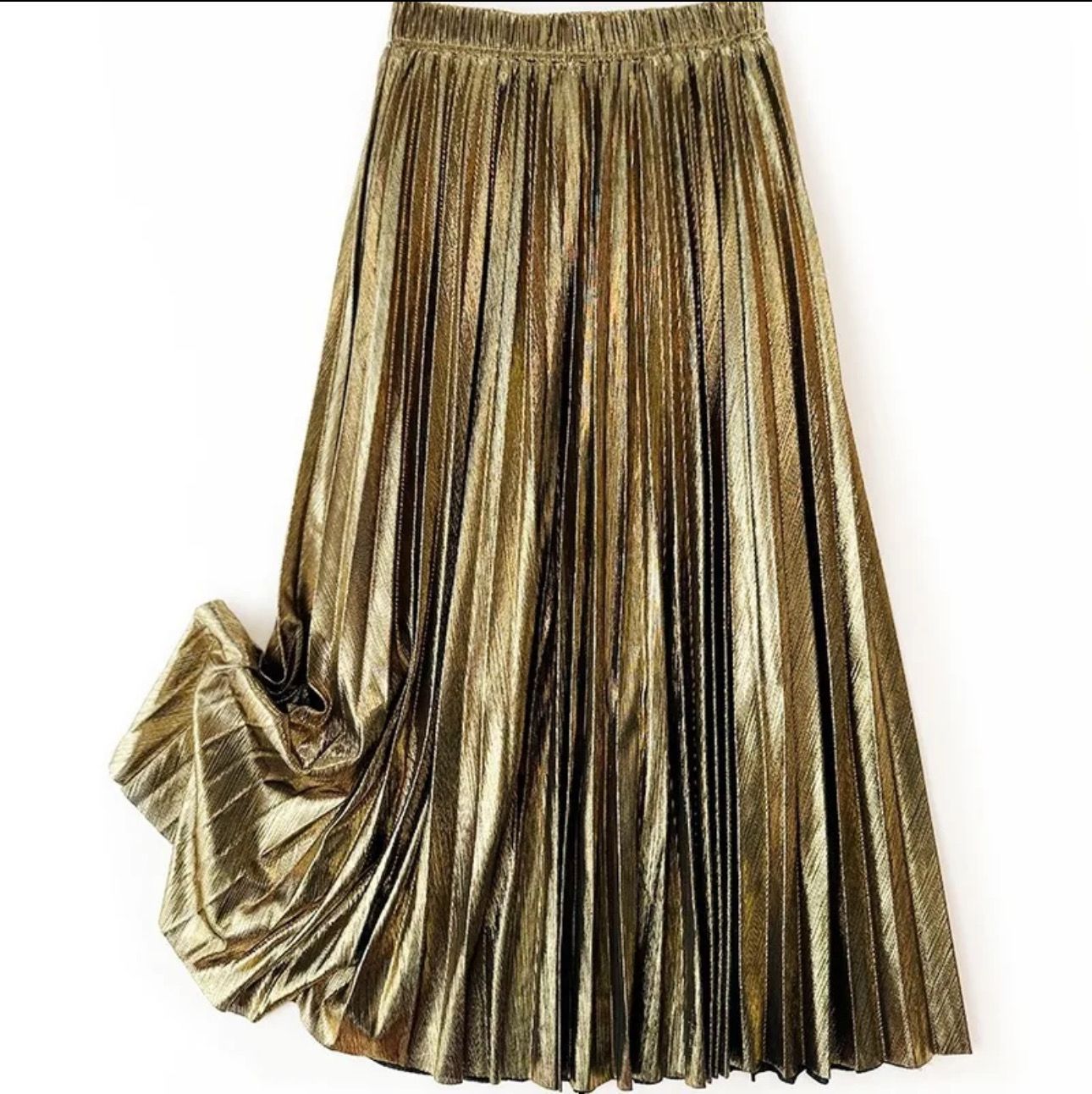 Gold Metallic Maxi Skirt