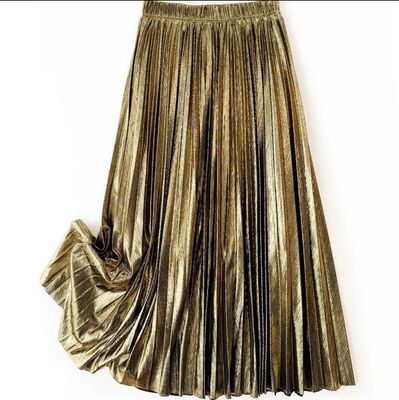 Gold Metallic Maxi Skirt