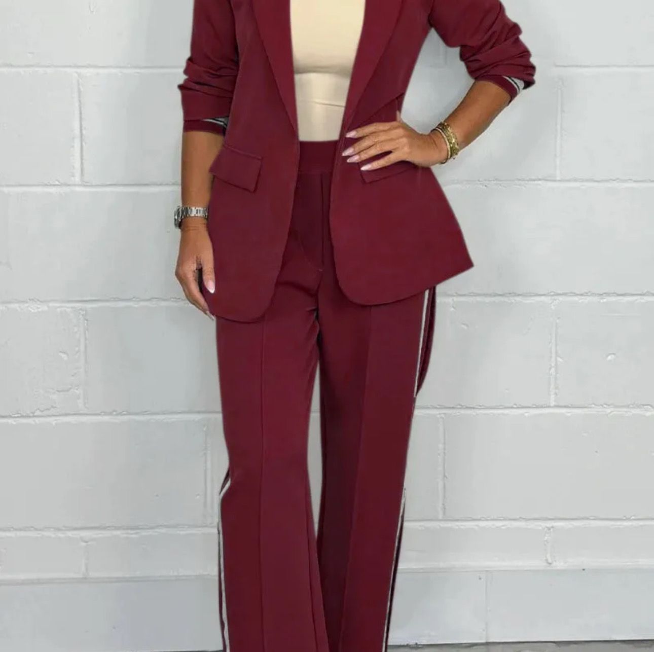 Crimson Soft Structured 2 Piece Suit