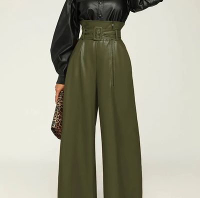 Olive Faux Leather Pant