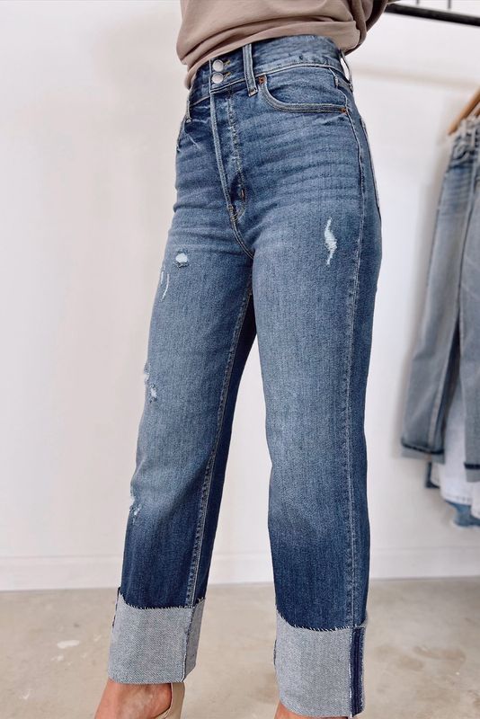 Cuffed Denim Pant