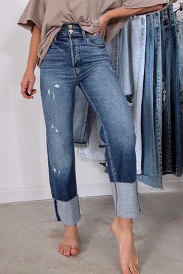 Cuffed Denim Pant