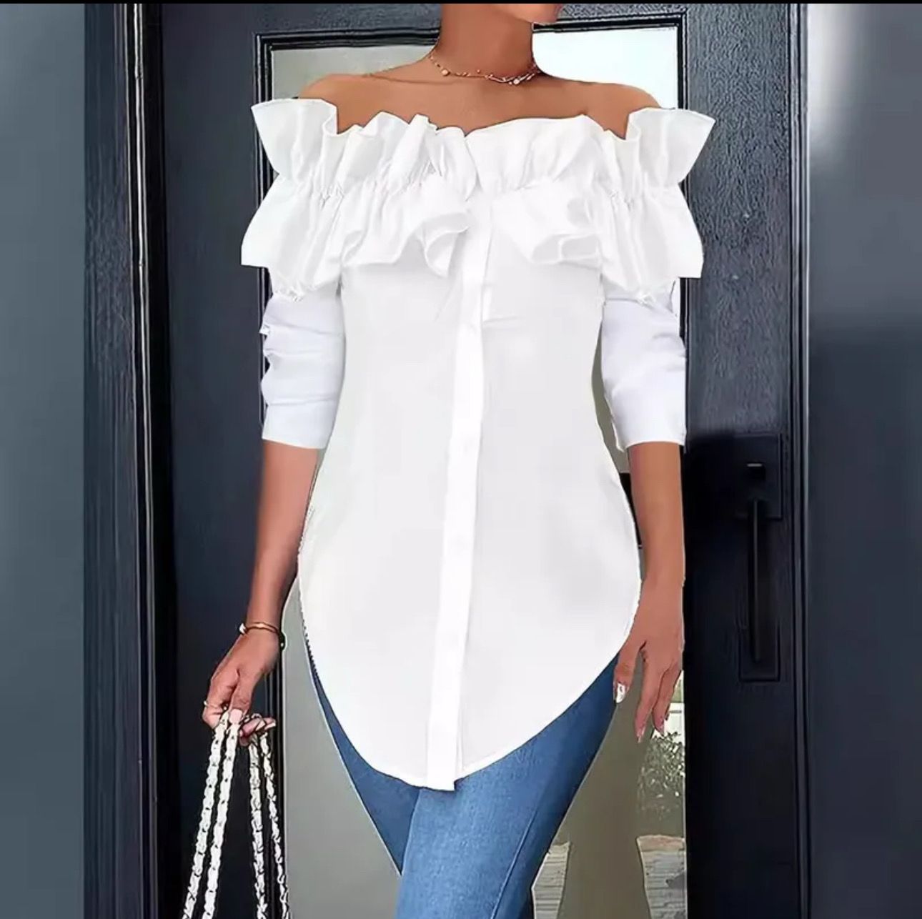 Snow White Ruffle Button up